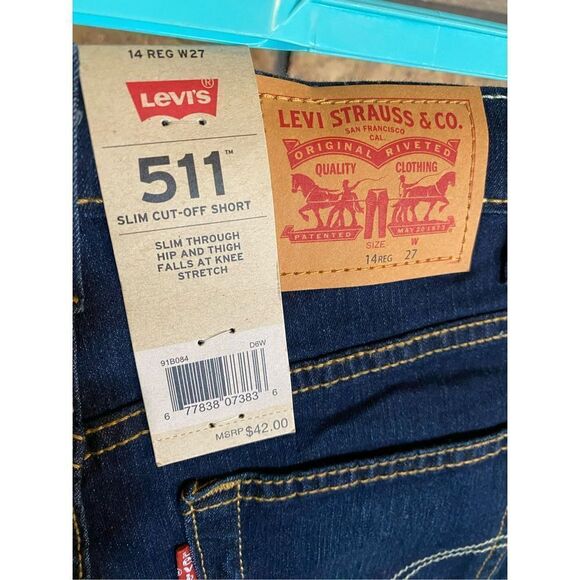 NWT Levi Slim Fit Boys Denim Shorts - Picture 3 of 5